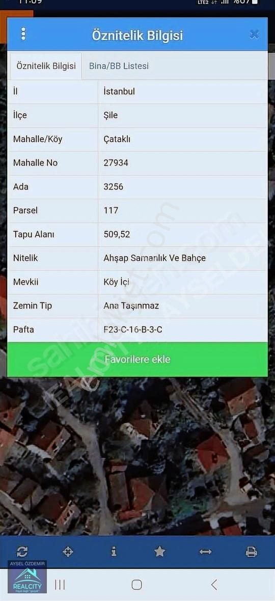 Ayselden Şile Çataklıda İmarlı 509m2 Satılık Arsa