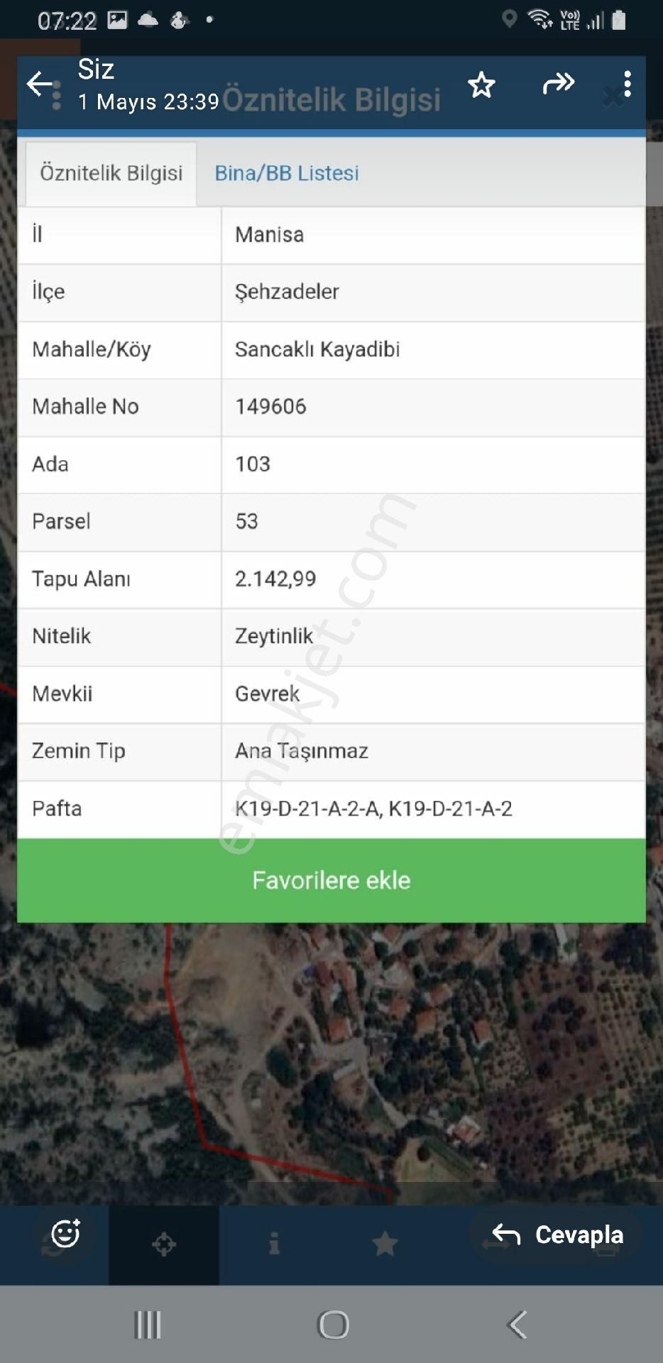 Şehzadeler Sancaklı Kayadibi Mahallesinde Satılık Zeytinlik Tarla
