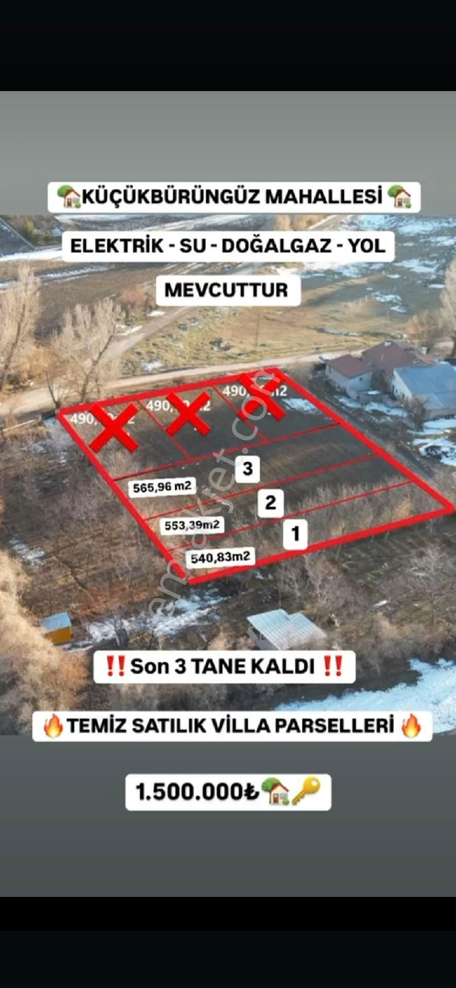 Gesi Küçük Bürüngüzde3 Adet Villa Parseli