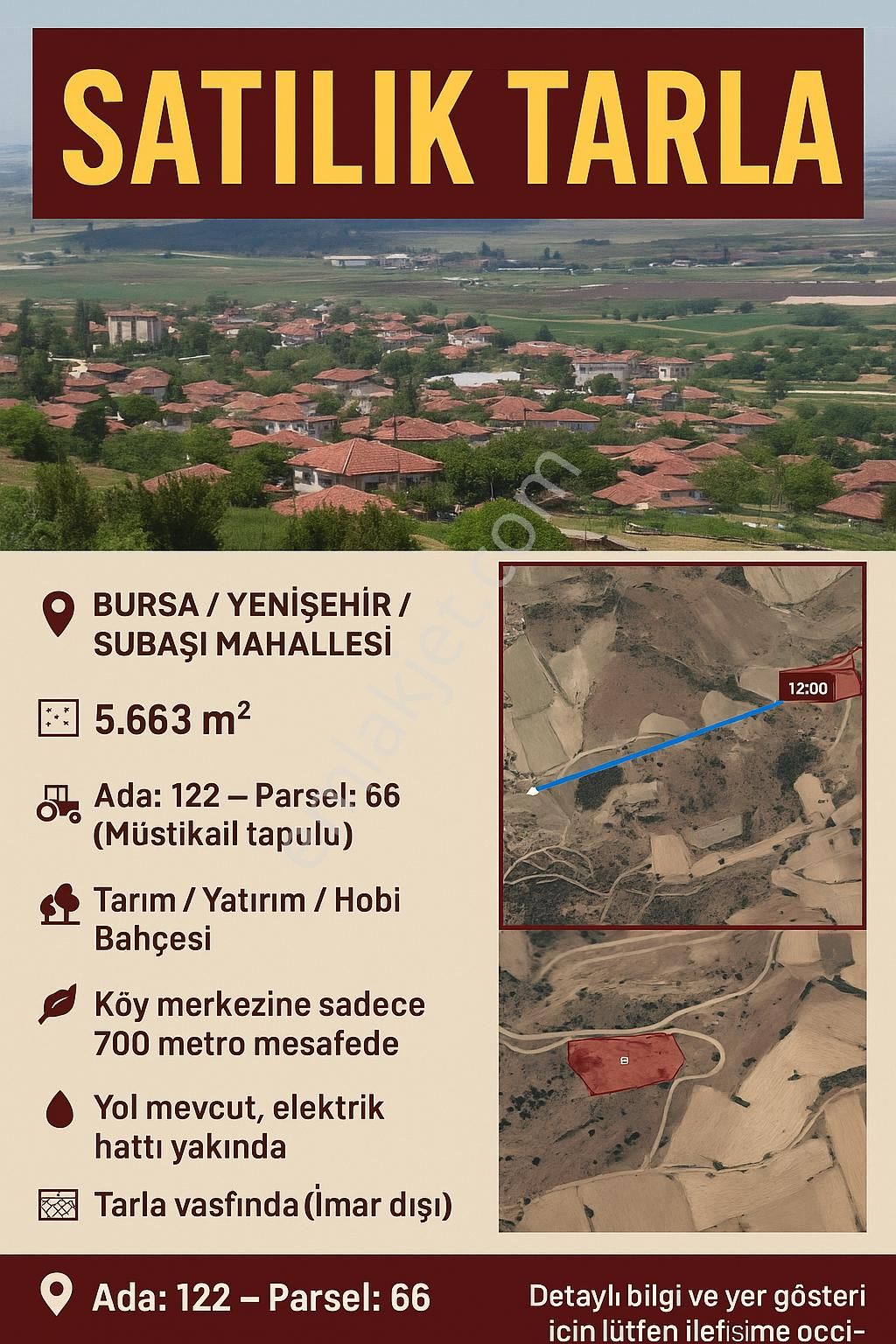 🌾 Satılık Tarla – Bursa / Yenişehir / Subaşı Mahallesi - Görsel 24