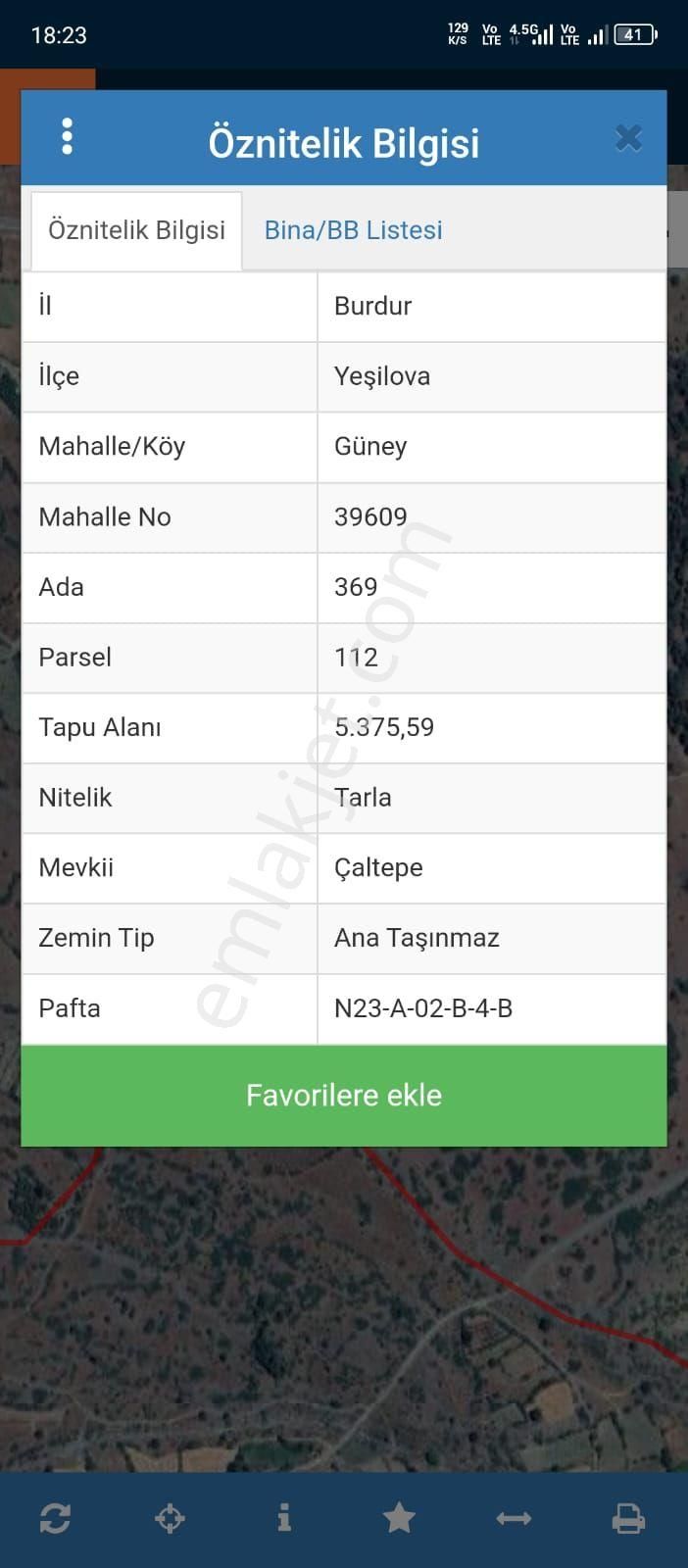 Burdur Yeşilova Güney Kasabasında Toplu Satış Tarlaları