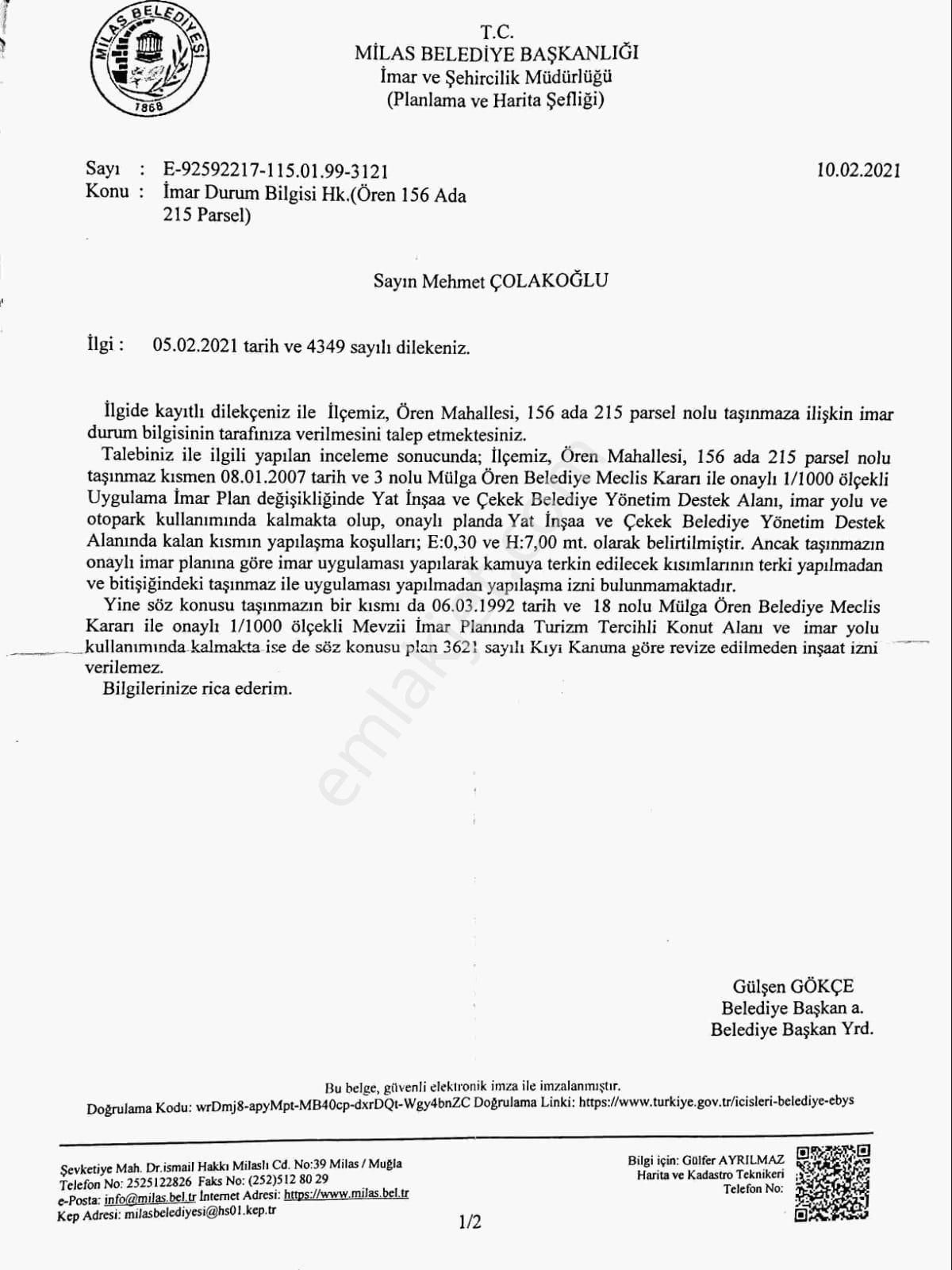 Gökova Körfezi Ören Cennetinde Satılık Arazi - Görsel 4