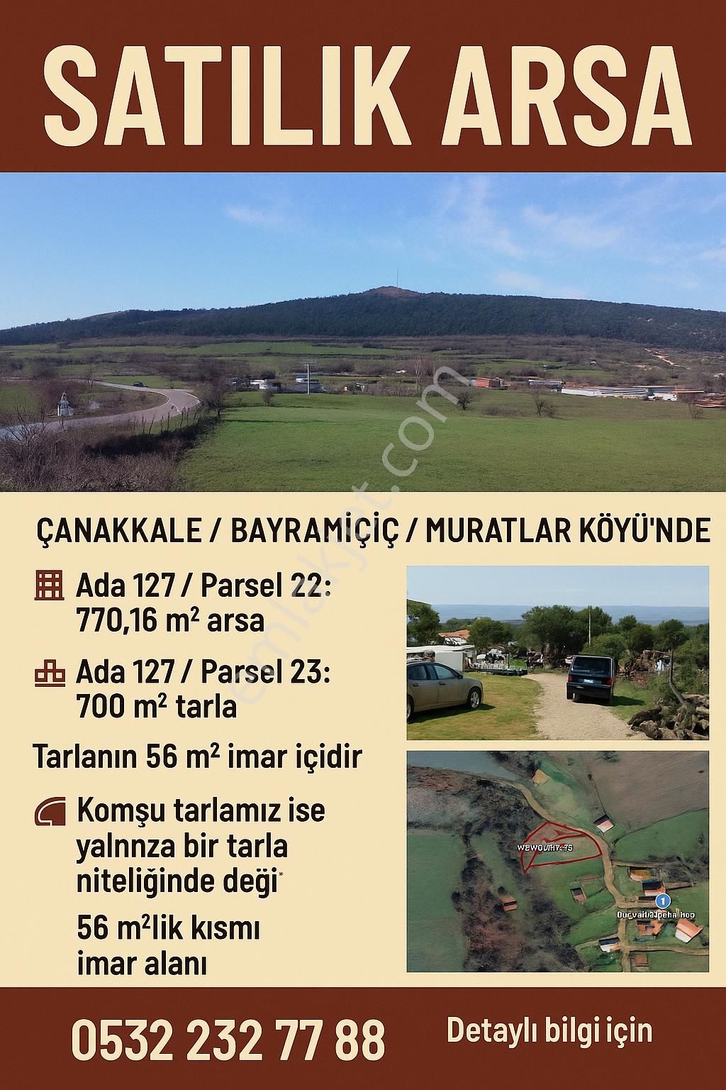 🏡 Çanakkale / Bayramiç / Muratlar Köyü’nde Satılık Arsa & Tarla - Görsel 13