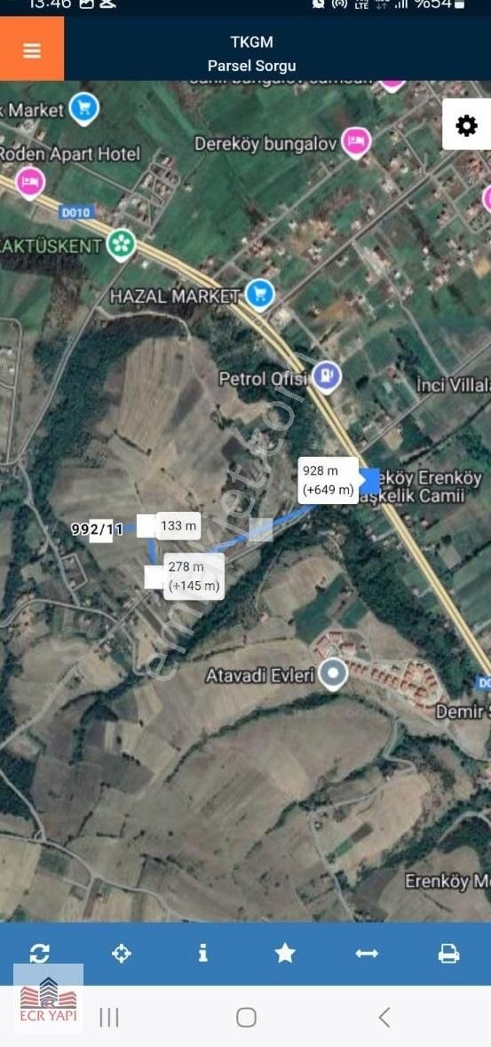Dereköy Taşkelik De Mükemmel Konumda 546 M2 İmarlı Arsa