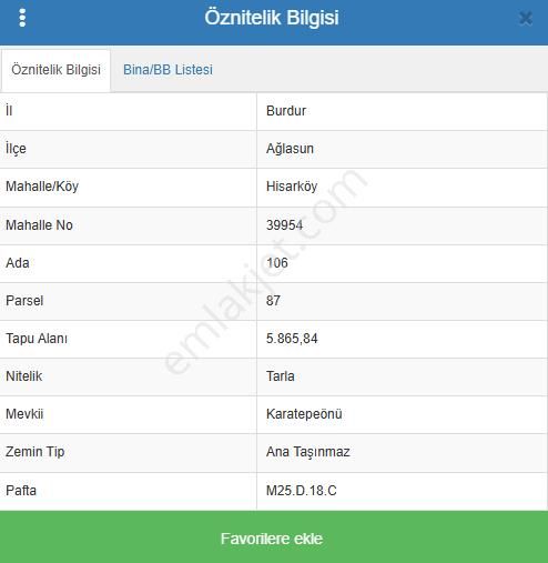 Burdur Ağlasun Hisarköy Muhteşem Konumda Yol Su Sorunu Olmayan Satılık Tarla - Görsel 2