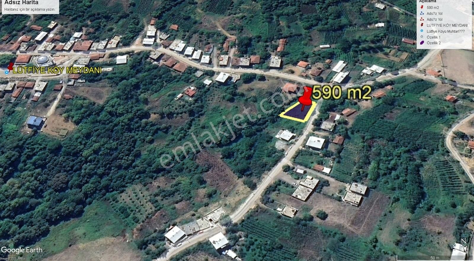 Lütfiye De 590 M2 Tek Tapu Satılık İmarlı Arsa