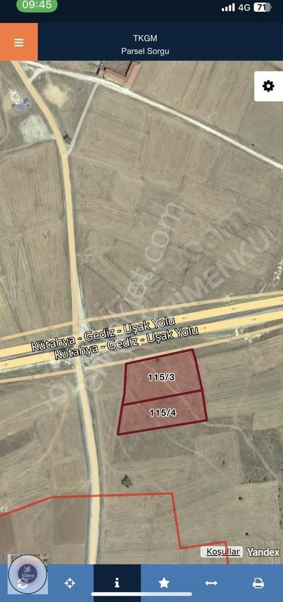 Kütahya Gediz Yolu Üzerinde Satılık Tarlalar