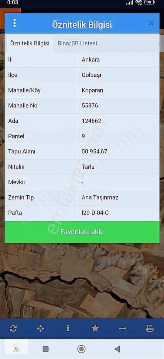 Relax Tr Gayrimenkul Ankara Gölbaşı Koparan Mah.satılık Tarla