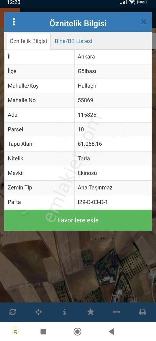 Relax Tr Gayrimenkul Ankara Gölbaşı Hallaçlı Satılık Tarla