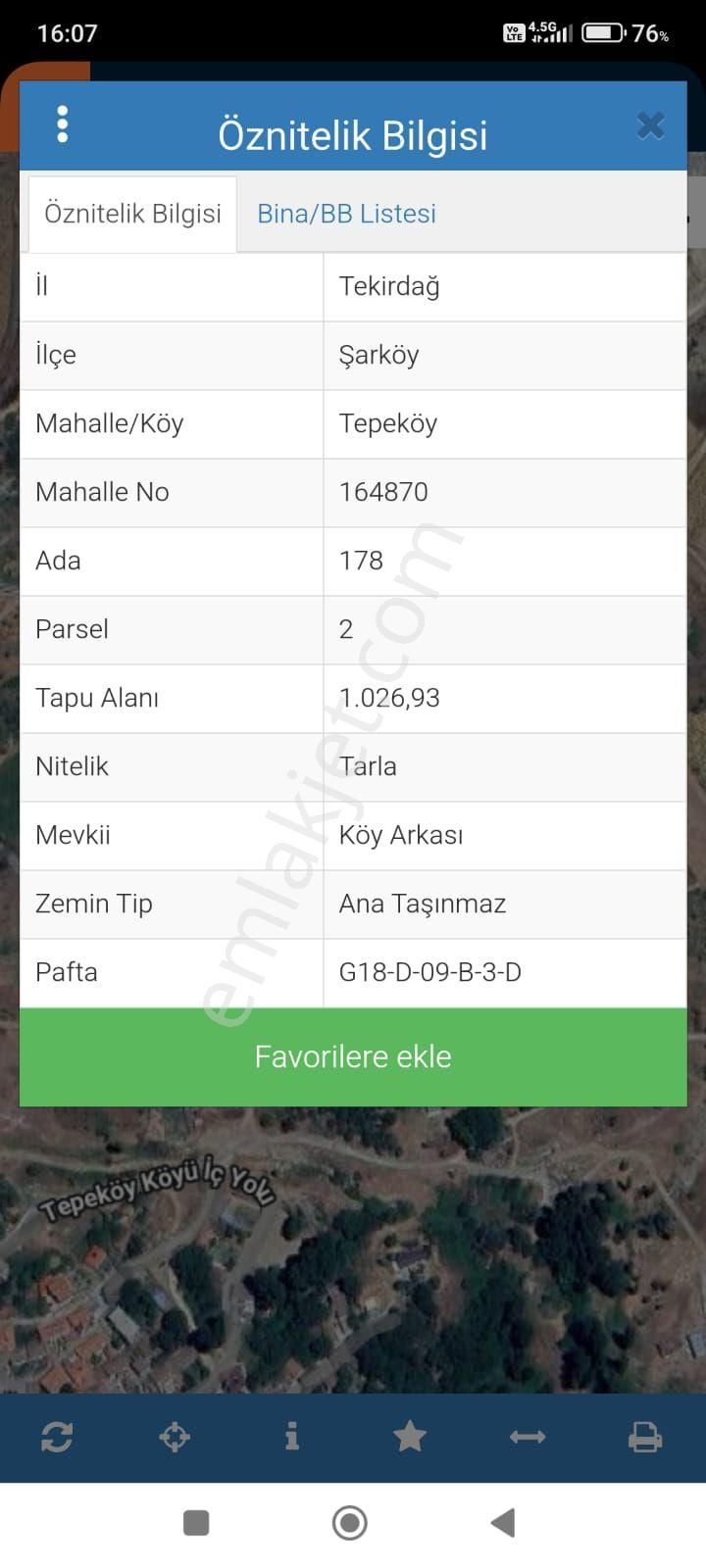 Tepeköy Mh Acil Satılık Tarla