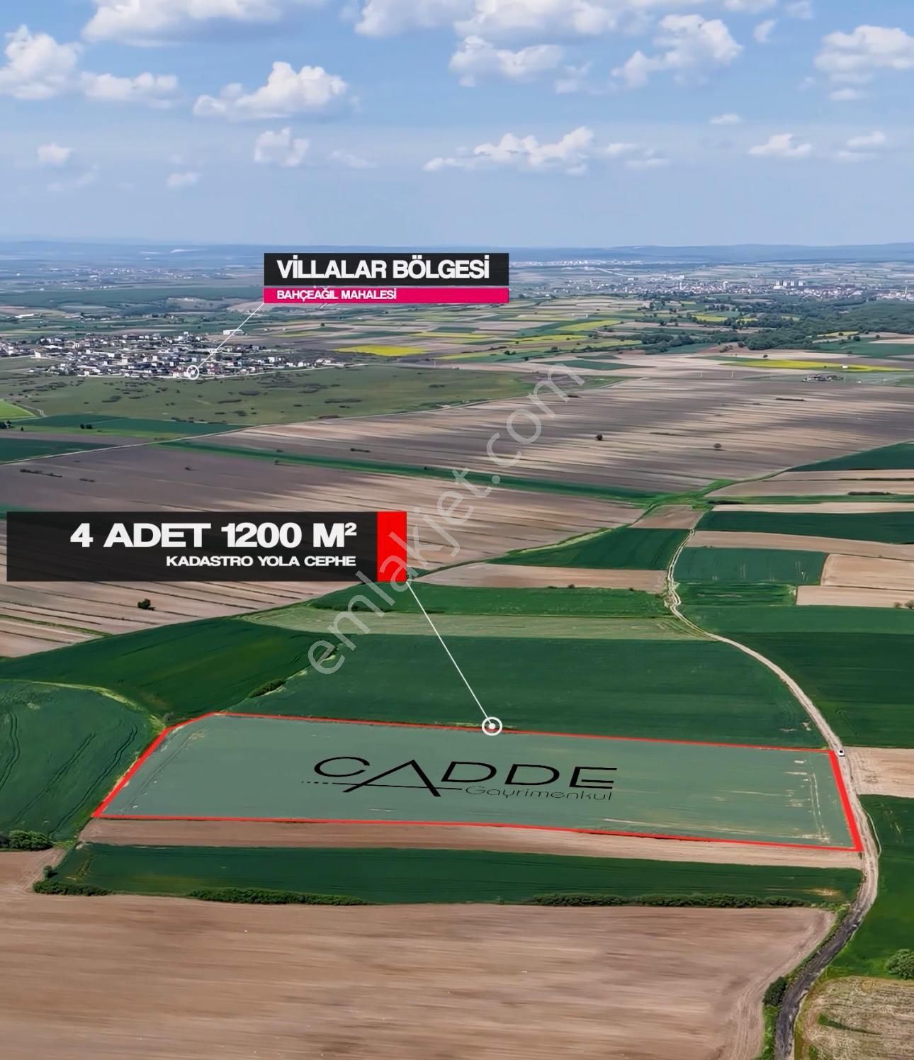 Tekirdağ Kapaklı Yanıkağıl Mahallesi'nde 1200 M2 Satılık Hisse
