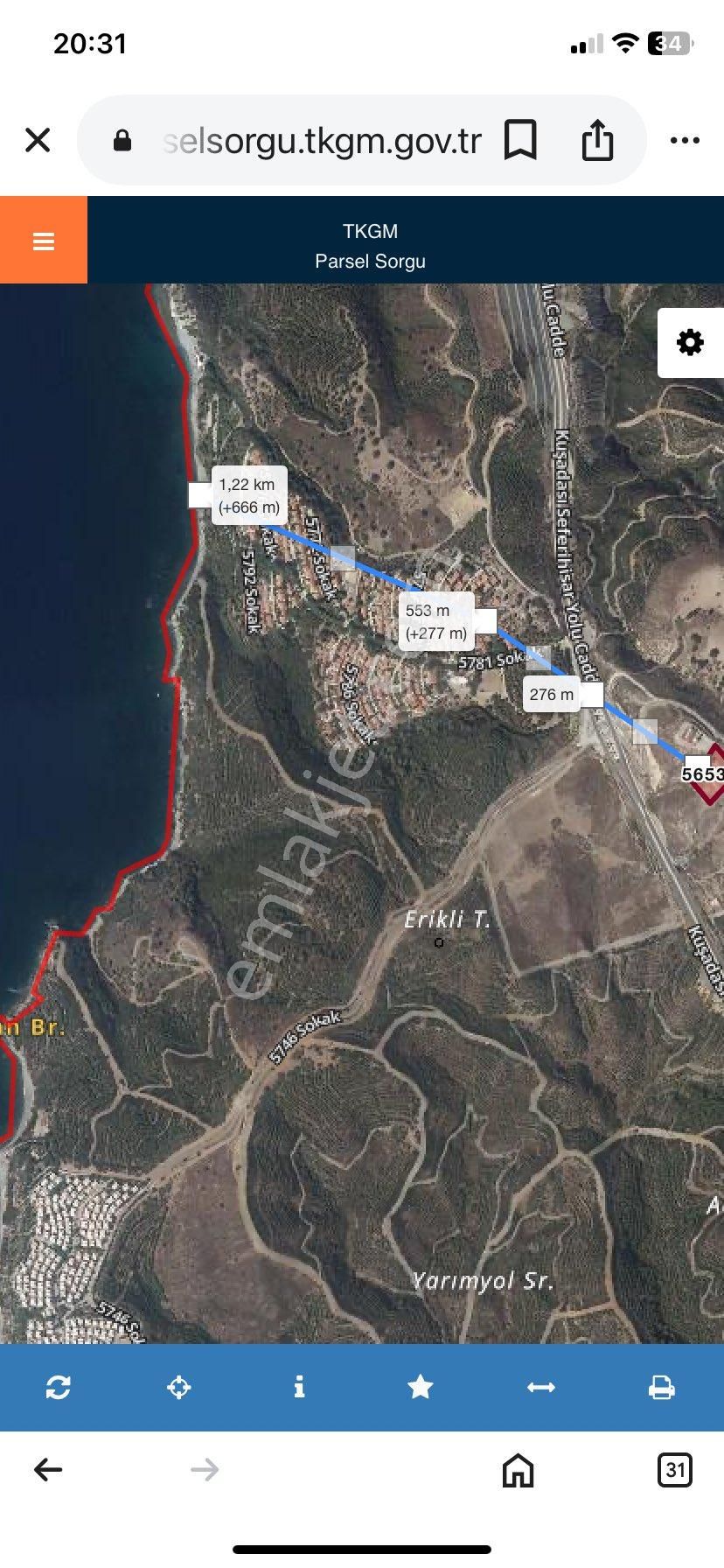 Burax Emlaktan Seferihisarda Tek Tapu 6367 M Kare Ham Toprak Arazi - Görsel 6
