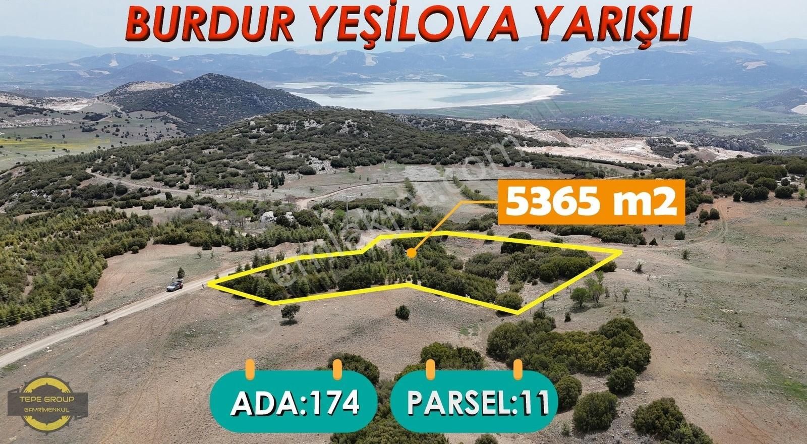 Burdur Yarışlıda 5365 M2 Full Göl Manzaralı Satılık Tarla