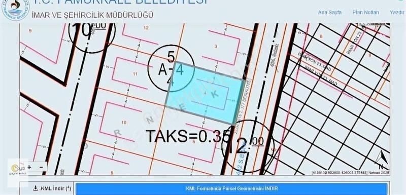 Akhan Kale De B+4 Kat Ruhsatlı 395m² E:0,35 İnşaat Alanlı Parsel