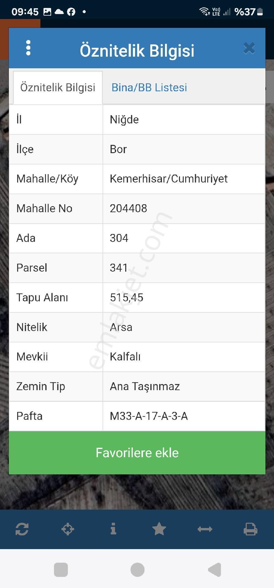 Kemerhisar Cumhuriyet Mahallesinde Satılık İmarlı Arsa