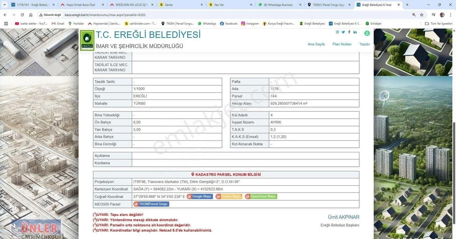 Türbede 36 Dairelik 3900 Metrekare Kat Karşılığı Arsa