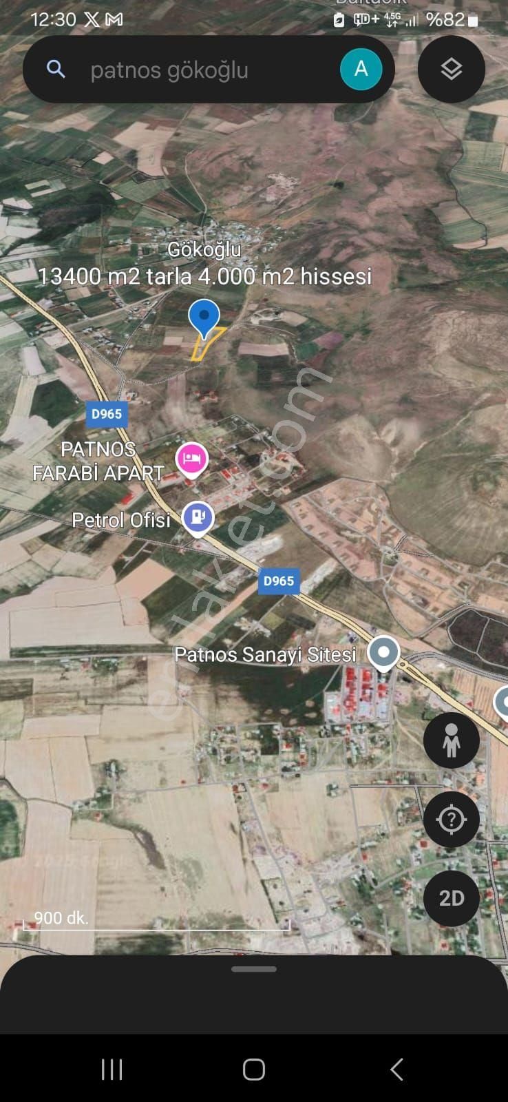 Ağrı Patnos Gökoğlu Mh Satılık İmara Yakın Resmi Yola Cephe Satılık Tarla
