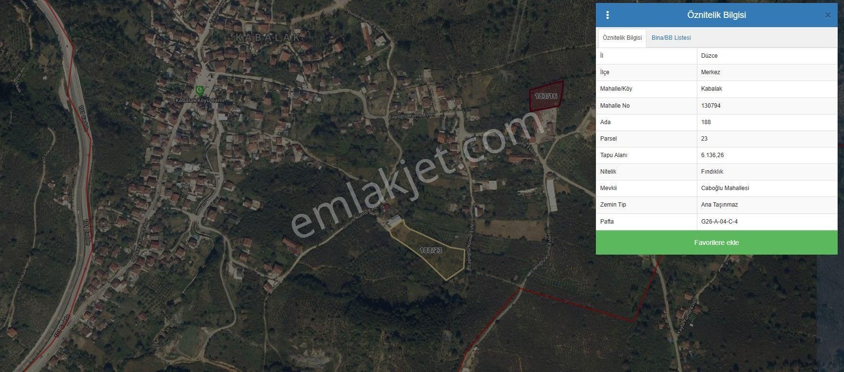 Kabalak Köyünde 2 Adet Satılık Fındık Bahçesi