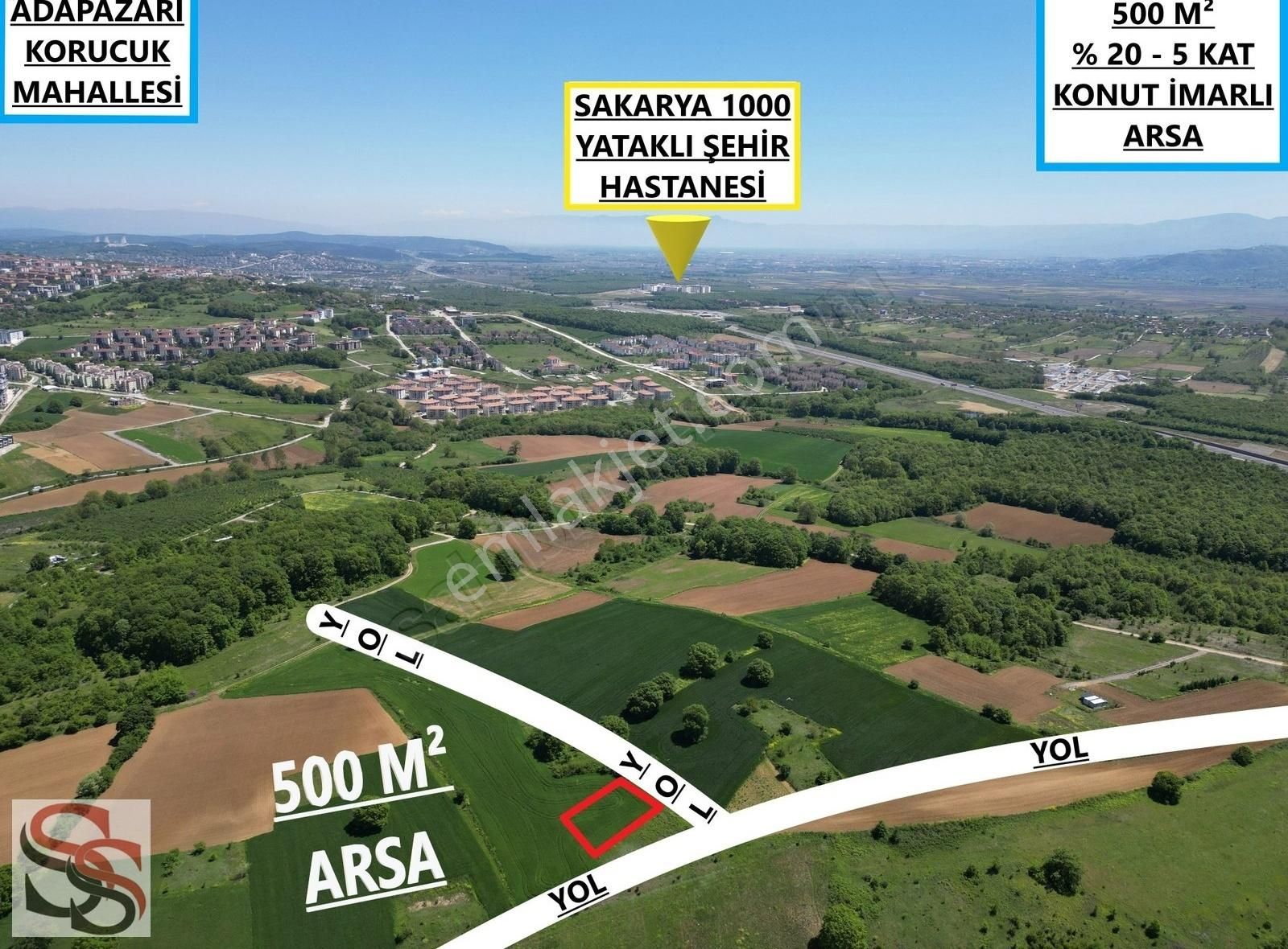 Adapazarı Korucukta 500 M² % 20 - 5 Kat Konut İmarlı Arsa