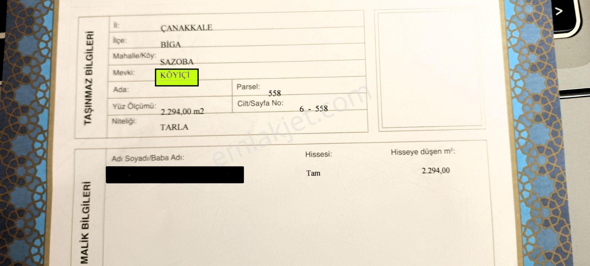 Sahibinden Köyiçi Aracısız Müstakil Tapu 2294 Metrekare - Görsel 8