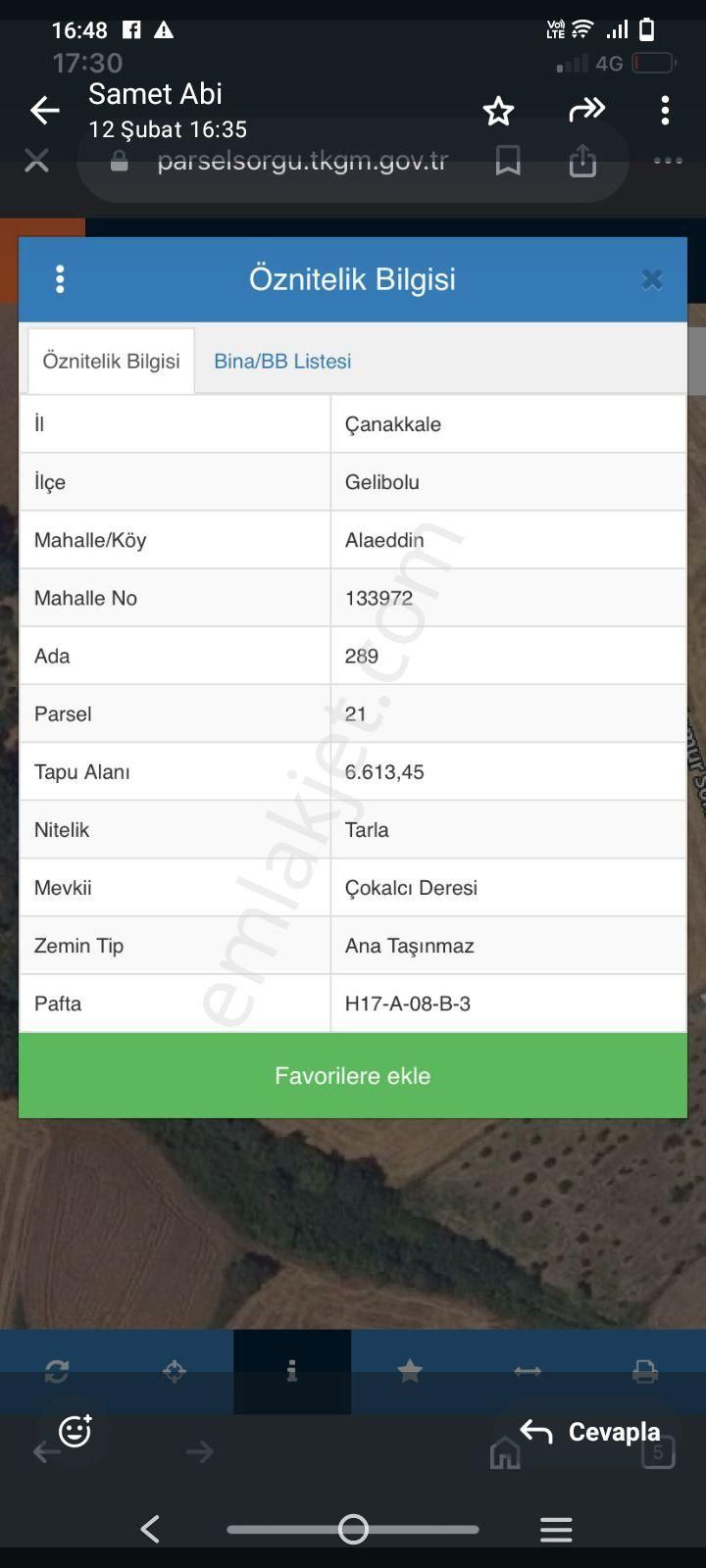 Geliboluya Yakın Kelepir Tarla