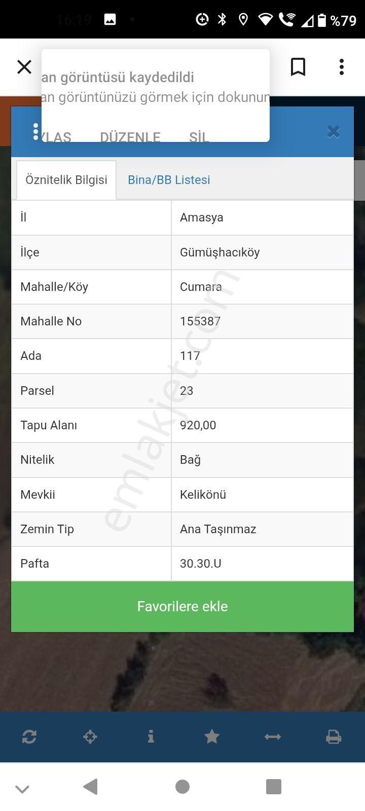 Turna Bağlarında 920 M2 Bağ Yeri