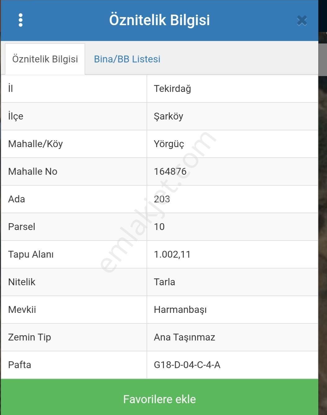 Adrees Gayrımenkulden 1000 M2 Arsa