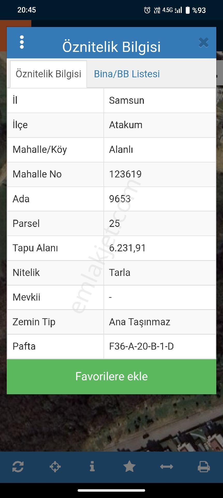 Truva // Ahmet Kömürcü'den Atakum'da Satılık Tarla Hissesi