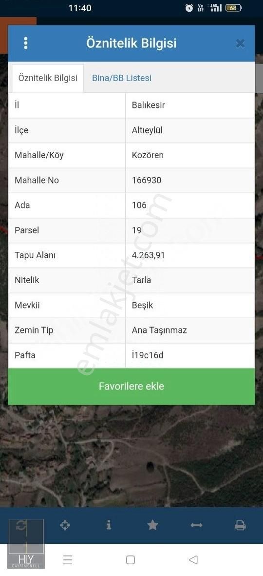 Hly Gayrimenkul'den Kozören Mahallesinde 4.263 M2 Satılık Tarla