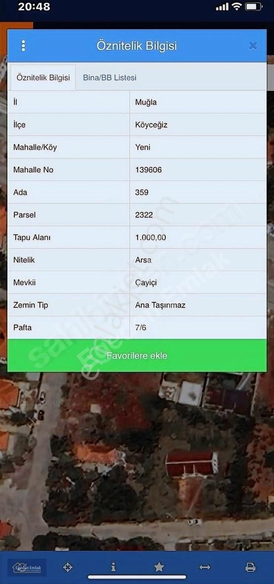 Egeden Emlak Köyceğiz Satılık Arsa