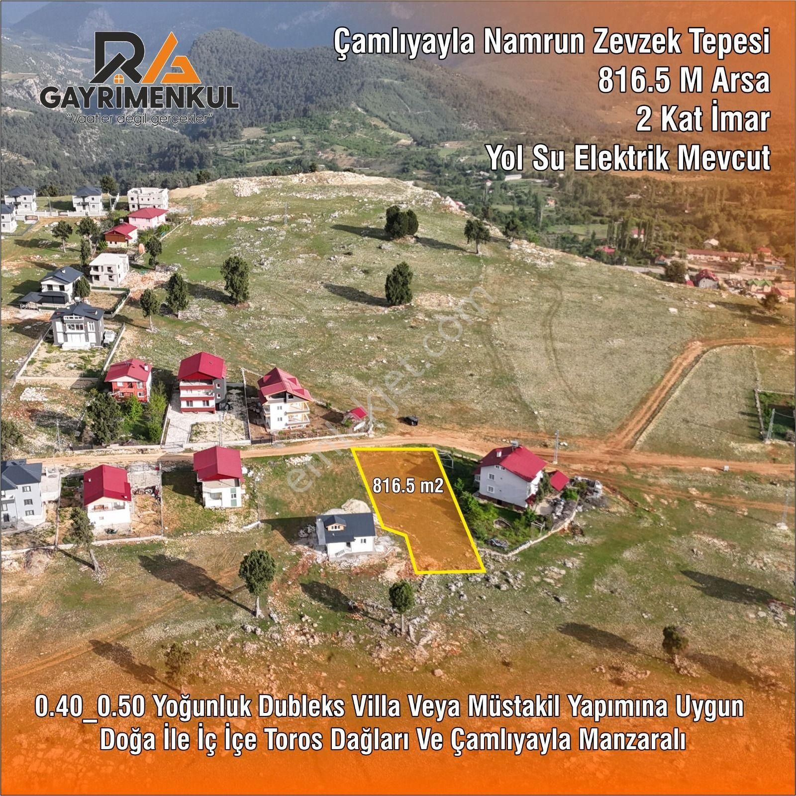 Ra Gayrimenkul Çamlıyayla Zevzek Tepesi Satılık İmarlı Arsa