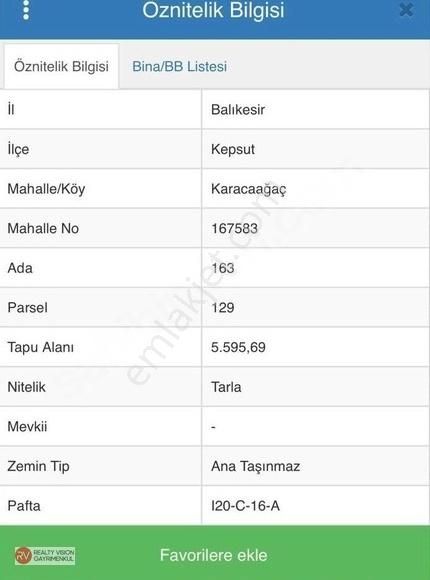 Realty Vısıon'dan Balıkesir Kepsut Satılık Arsa