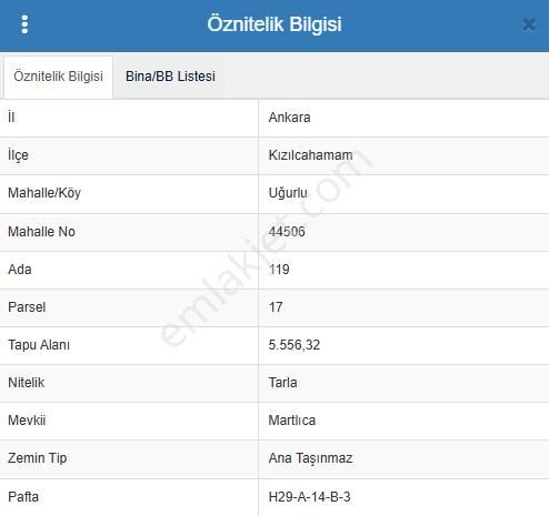Kızılcahamam Uğurlu Mahallesinde 5500 M2 Tek Tapu Satılık Tarla