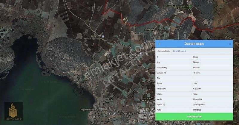 Nilüfer İlçesi Başköy'de 942,85m2 Satılık Tarla