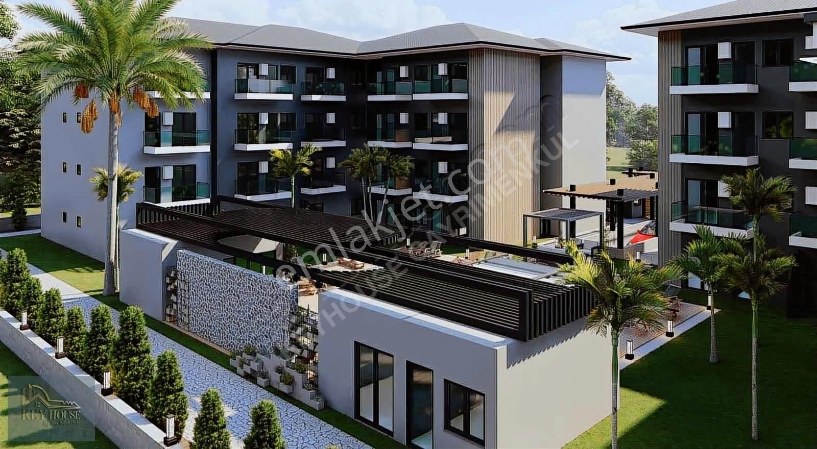 Key House'tan Ana Caddeye Komşu Site İçinde Lux 1+1 Sıfır Daire