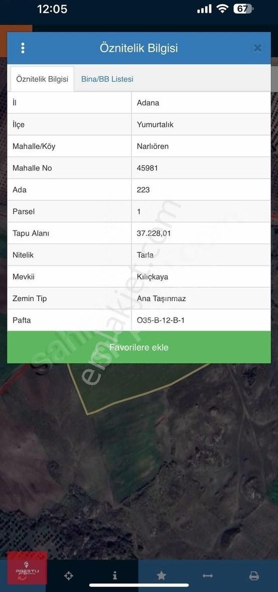 Prestij'den Ana Yola Yakın 63 Dönüm Satılık Tek Tapu Tarla