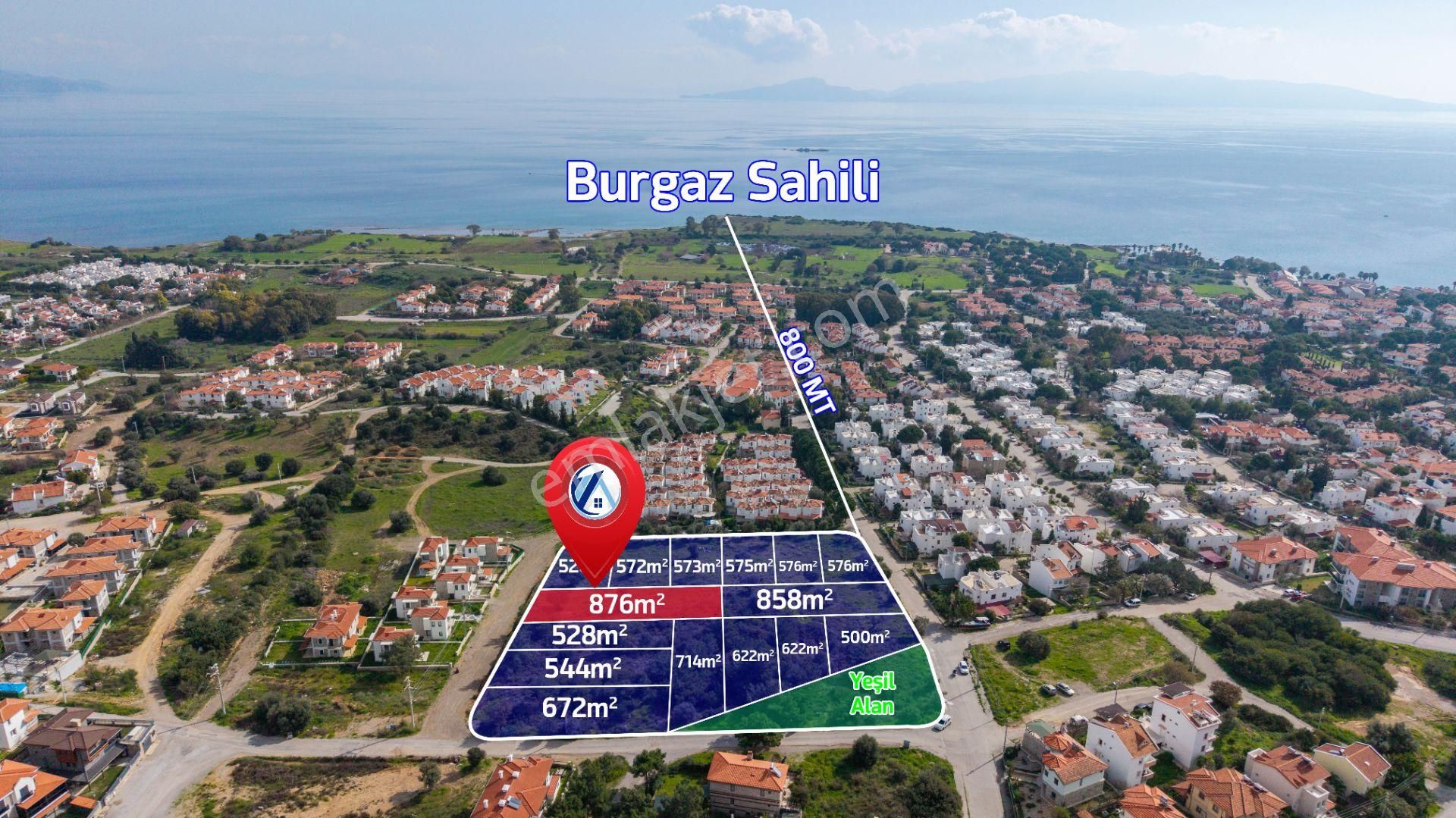 Datça Burgazda Satılık Deniz Manzaralı Konut İmarlı 876m²arsa