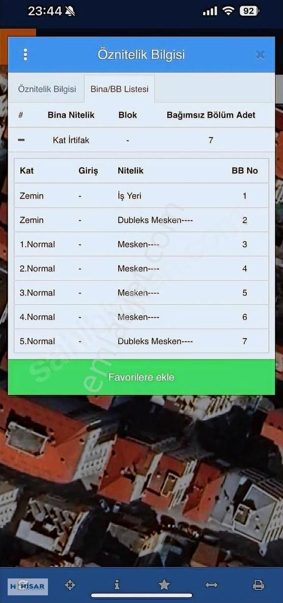 Hisar'dan Merkezi Konumda 7 Kat İrtifaklı Komple Bina