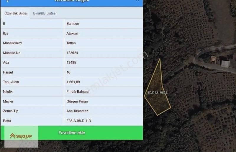 Hazimet Başakoğlu'ndan Taflan'da 1662 M2 Yatırımlık Arazi