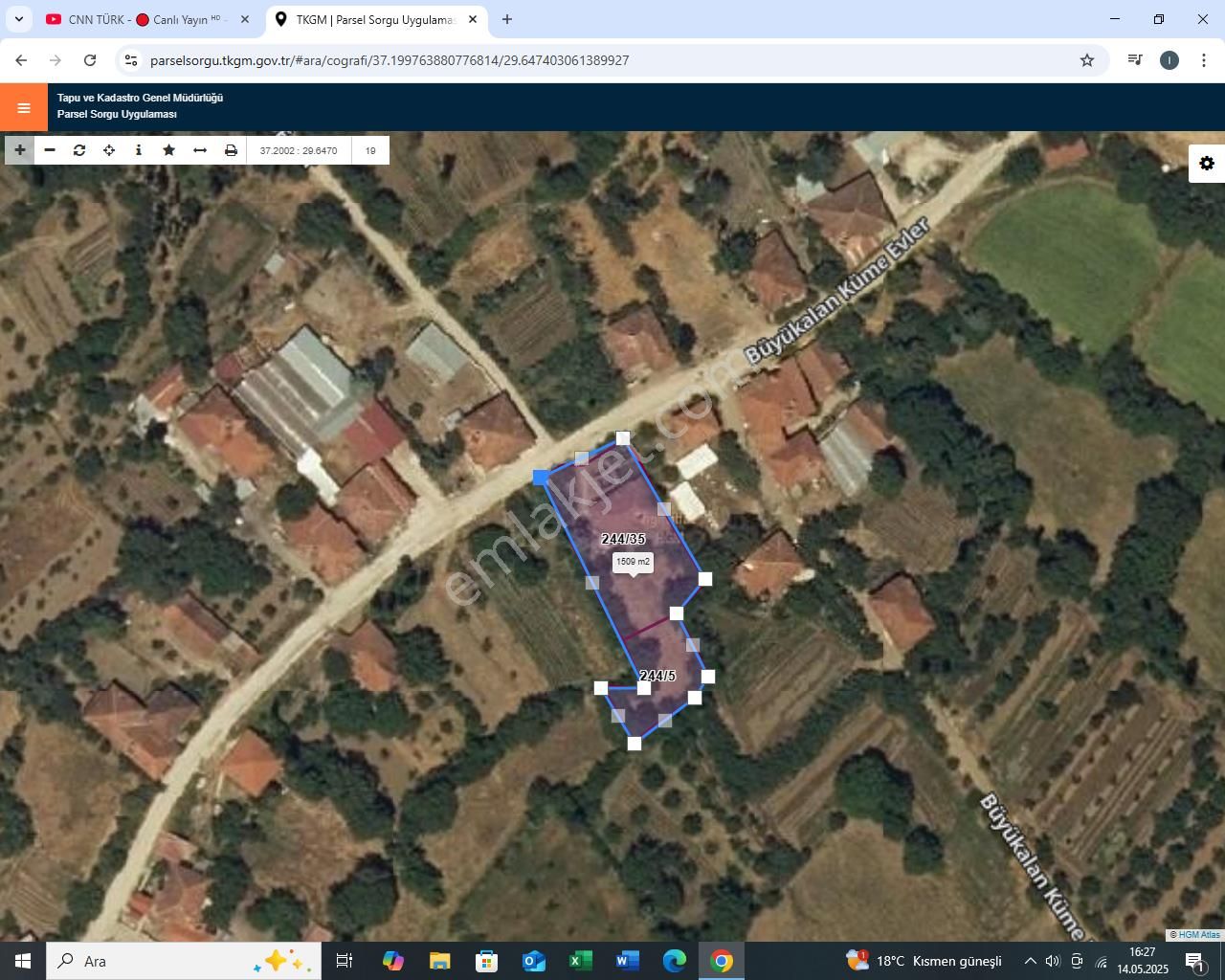 Çavdır Büyükalan Köyü 1500 M2 Köy Evi Ve Bahçesi