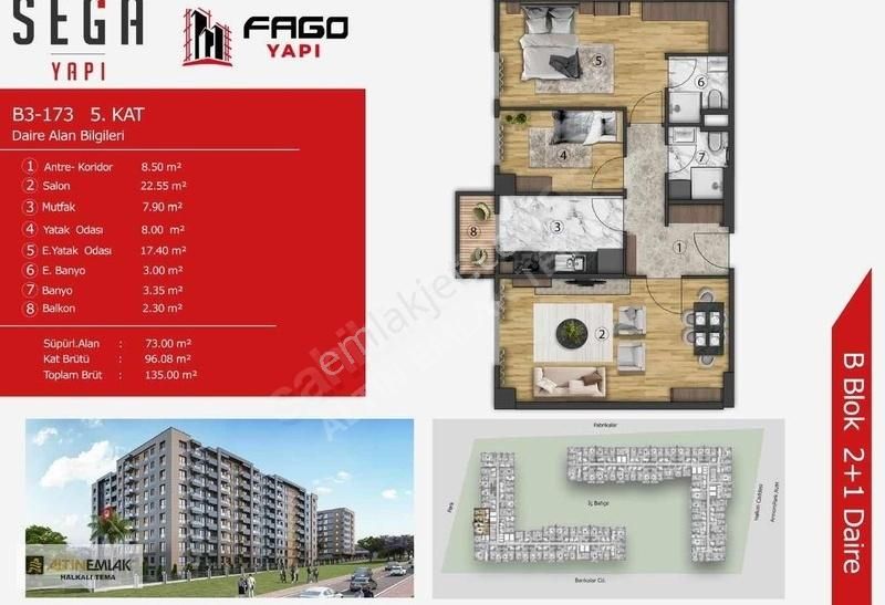 Küçükçekmece Sega Life 2+1 135m2 Peyzaj Manzara Satılık Daire