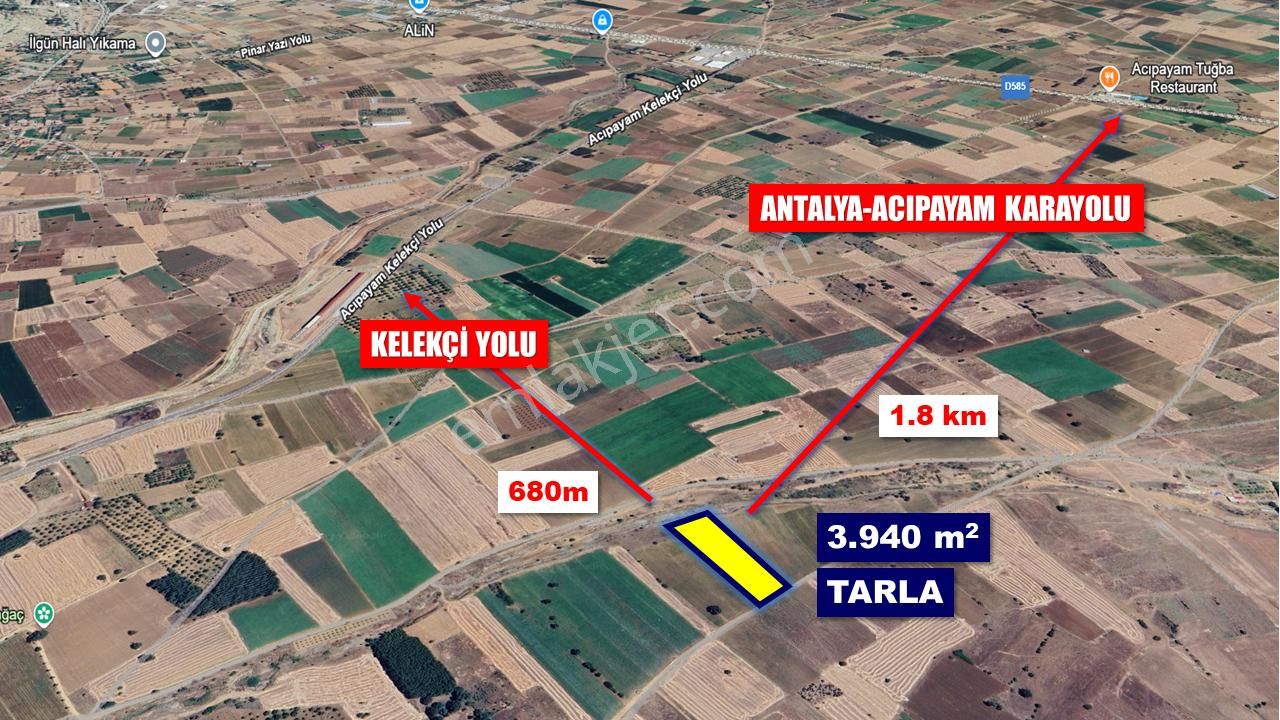 Acıpayam Akalan Sığ Yol Üstü Mevkii Satılık Sulak Araziler