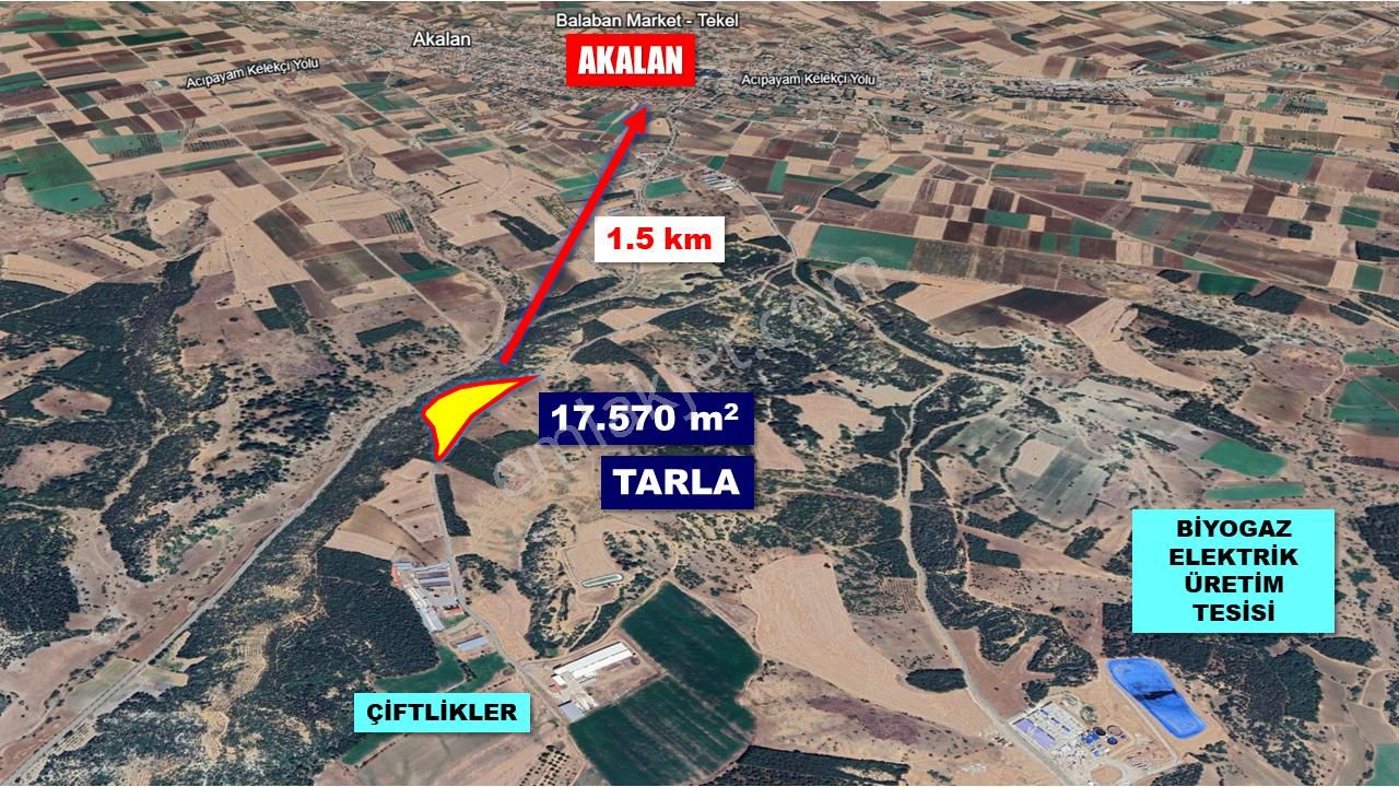 Acıpayam Akalan'da Köke Yolunda Çiftliklere Yakın Satılık Arazi