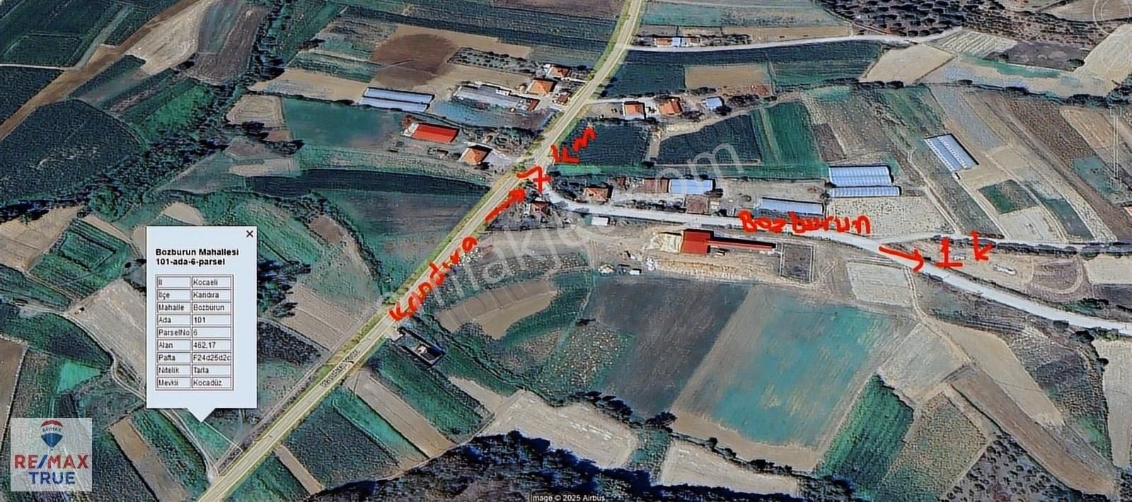 Kandıra Bozburun'da Satılık Asfalt Kenarı Tarla