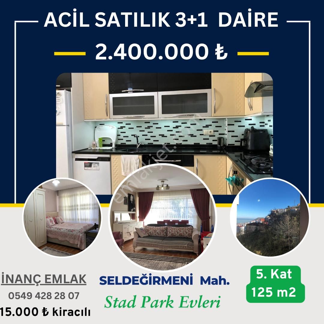 Acil Satılık 3+1 Stad Park Evleri Site İçerisinde Kiracılı Yatırımlık Daire