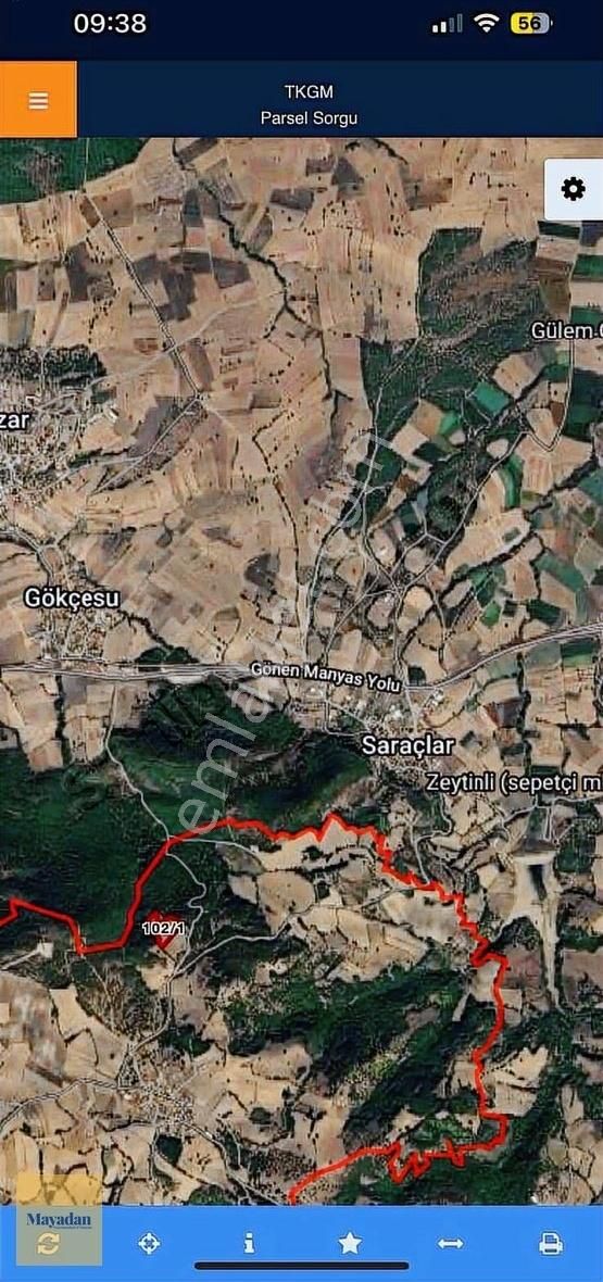 Mayadan Gyo'den Gönen Çakmak'da 12498 M2 Satılık Tarla