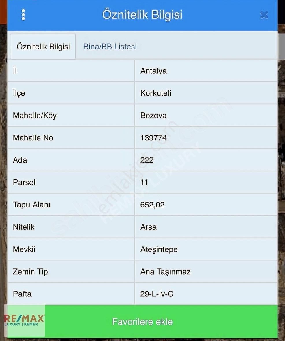 Korkuteli Bozovada 652 M2 İyi Fiyatlı Satılık Villa Arsası