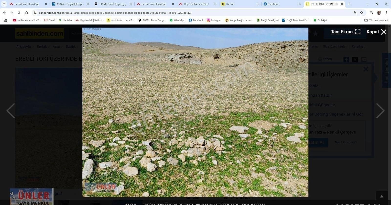 Bastirıkta 10 Evlek Tek Tapulu Tarla