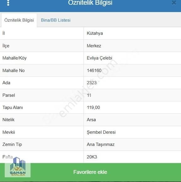 Şahan'dan Şehir Hastahanesine Yakın 3 Kat İmarlı Arsa