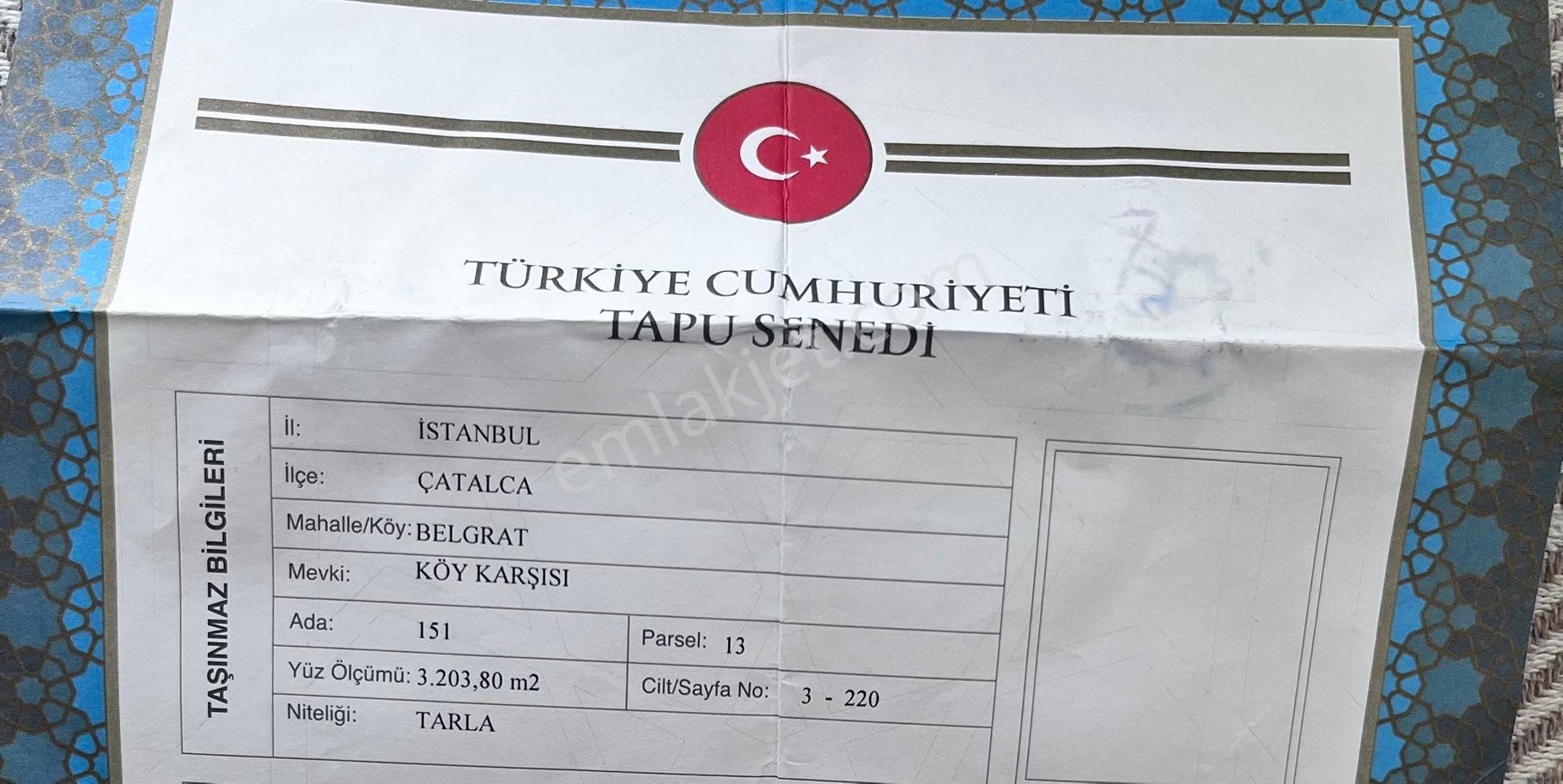 Çatalca Belgrat Köyü Tarla